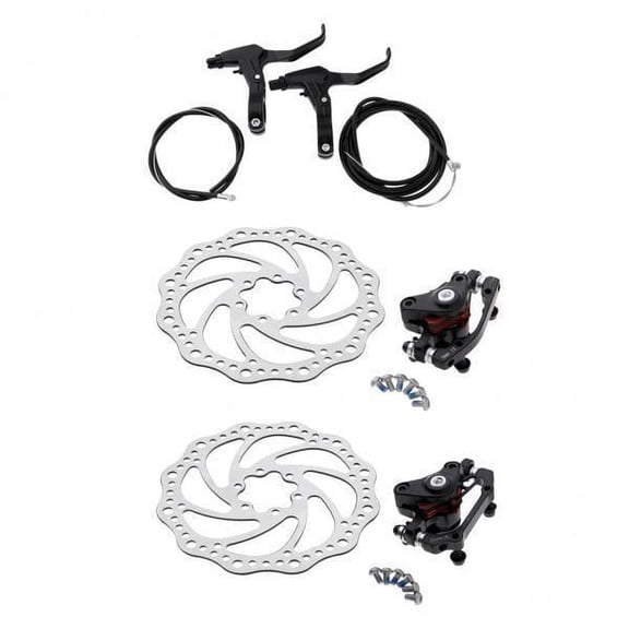 harayaa 2 And Rear Disk Brake Kit - Aluminum Alloy Calipers Adapter, Stainless Steel 160 Mm Rotors & Cable & Brake Lever