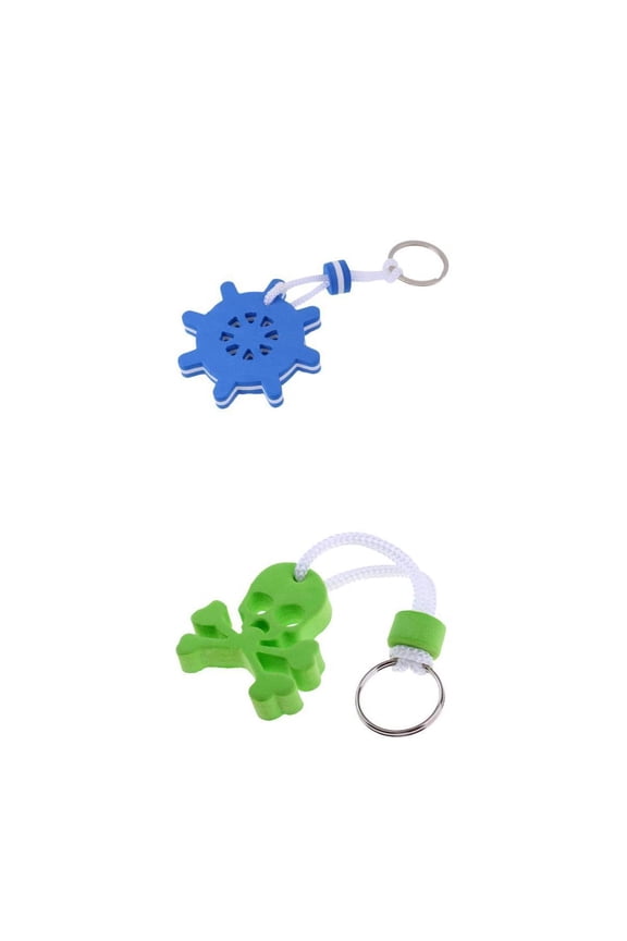 2 Pcs Floating Foam Keychains Key Floats Buoy Boating Keyrings Floater Blue Blue