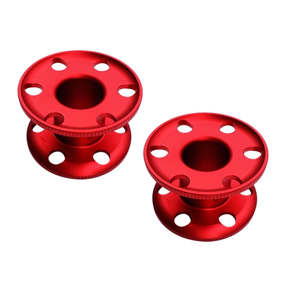 harayaa 2 Pieces Aluminum Compact Finger Reel without Line Wreck Scuba Diving Tech Spool Water Sports Snorkeling Accessories Red