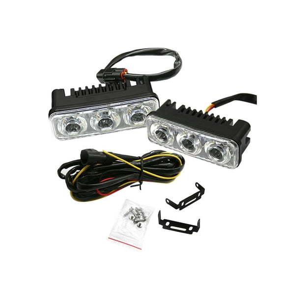harayaa 2 Pieces Generic LED Daytime Running Lights 9-16V Accessories for Truck White and Yellow