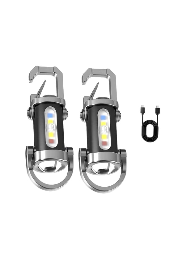 2 Pieces Keychain flashlights Bright USB Rechargeable for Night Home Walking