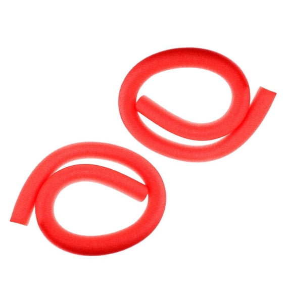 harayaa 2Pcs Flexible Swim Pool Noodles, Solid Core No Hole Extra Long 59" x 2.36" Mesh Red
