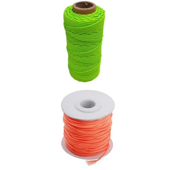 harayaa 2Pcs High Visibility Scuba Diving Reel Line Polyester 46m Orange+Yellow for