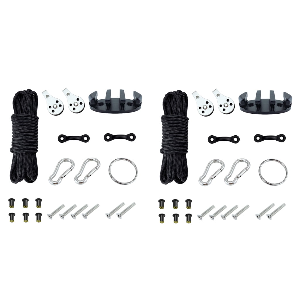 harayaa 2Set Kayaks Anchor Trolley Kit (Well Nut) with 30ft Rope Kayak Fishing Accessory
