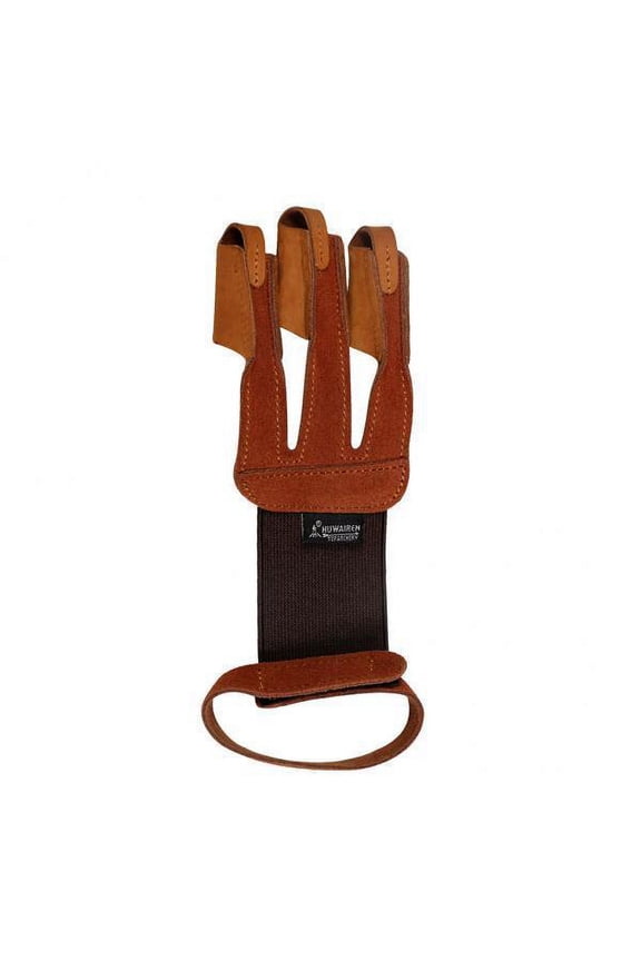 2X Archery Shooting Gloves 3 Finger Leather Recurve Bow Protective Archery Tab