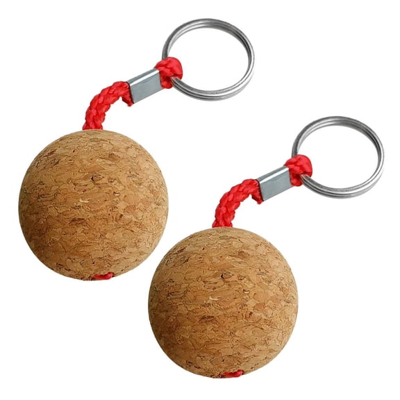 harayaa 2x 3.5cm Floatable Keyring Ball w/ Steel Ring for Boating Fish Canoeing Marine