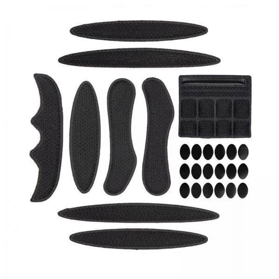 harayaa 2x27pcs/Set Bike Helmet Padding Kits Bicycle Helmet Liner Chin Strap Foam Pads Black