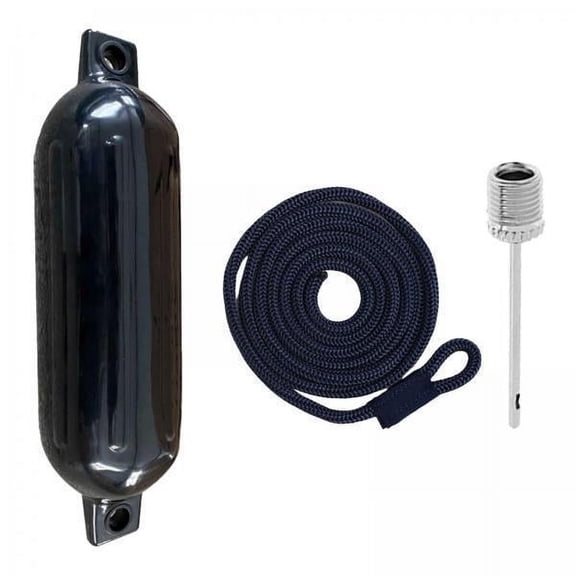 harayaa 2xBoat Fenders Mooring Buoy 4x16inch Waterproof Protection Marine Docking Inflatable Marine for Sailboats, Row Boats, Pontoon Boat , Rope, 2 Pcs
