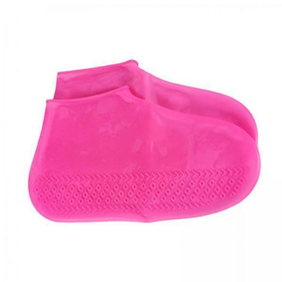 harayaa 2xWaterproof Silicone Shoe Covers for Rain Travel Rubber Rain Shoe Covers Red Colors S 2 Pcs