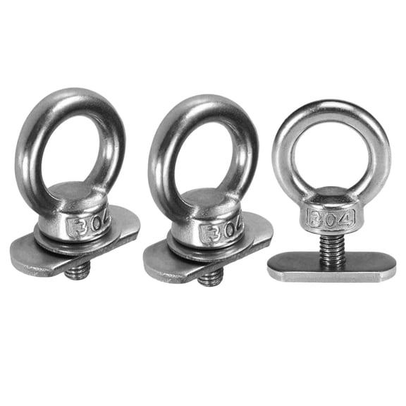 harayaa 3PCS Stainless Steel Kayak Track Mount Tie Down Eyelet Rail Accessory for Kayaks