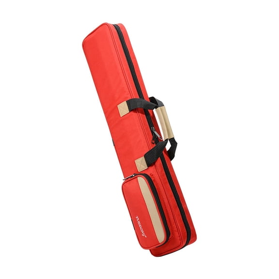 harayaa 3x4 Pool Cue Case 7 Holes Cue Case 1/2 Snooker Pool Cue Bag Dustproof Protective Red