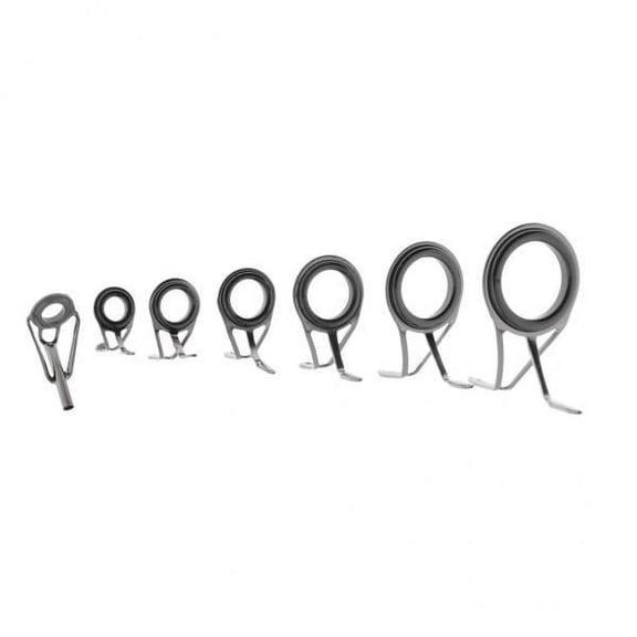 harayaa 3x7pcs Ceramic Ring Eyes Fishing Rod Guides Double Leg Stainless Steel Frame