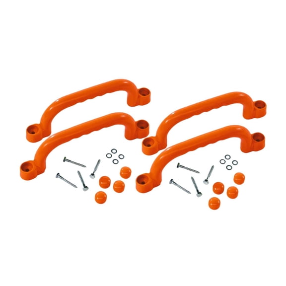 harayaa 4 Pieces Climbing Frame Handles Swingset Attachments for Playground Backyard Orange