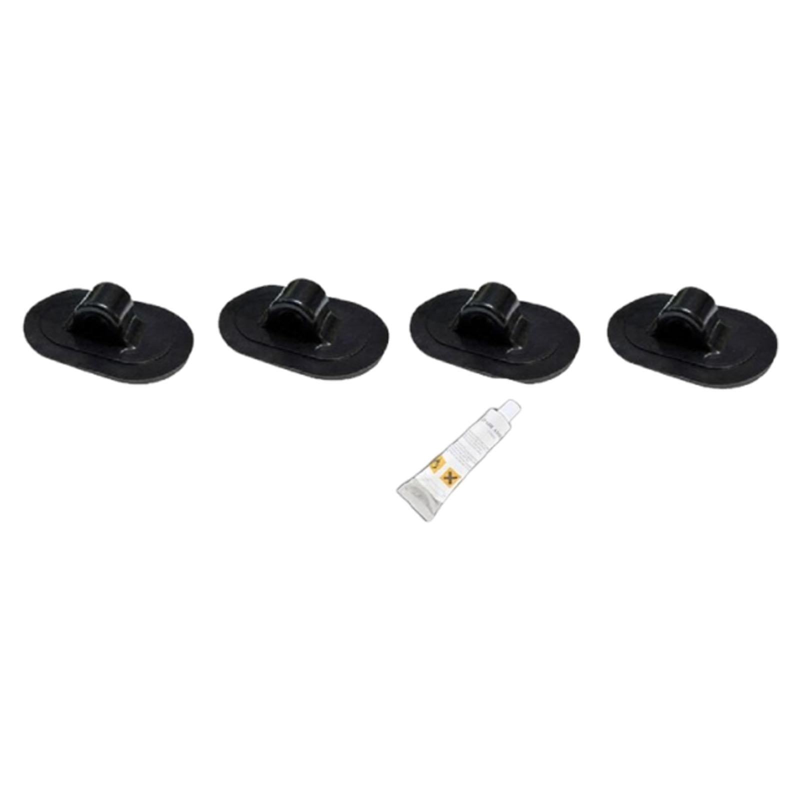 harayaa 4 Pieces Kayak Canopy Mount Bases Black Awning Accessories with Glue Sun Shelter