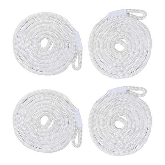 harayaa 4 X Boat Ropes, 2 M, Hanger, Lightweight, Double Braided, Marine Boat Rope, Boat White