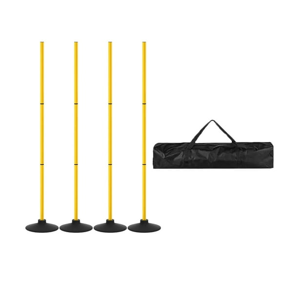 harayaa 4Pcs Agility Training Poles Soccer Agility Pole for Team Games Outdoor Games yellow