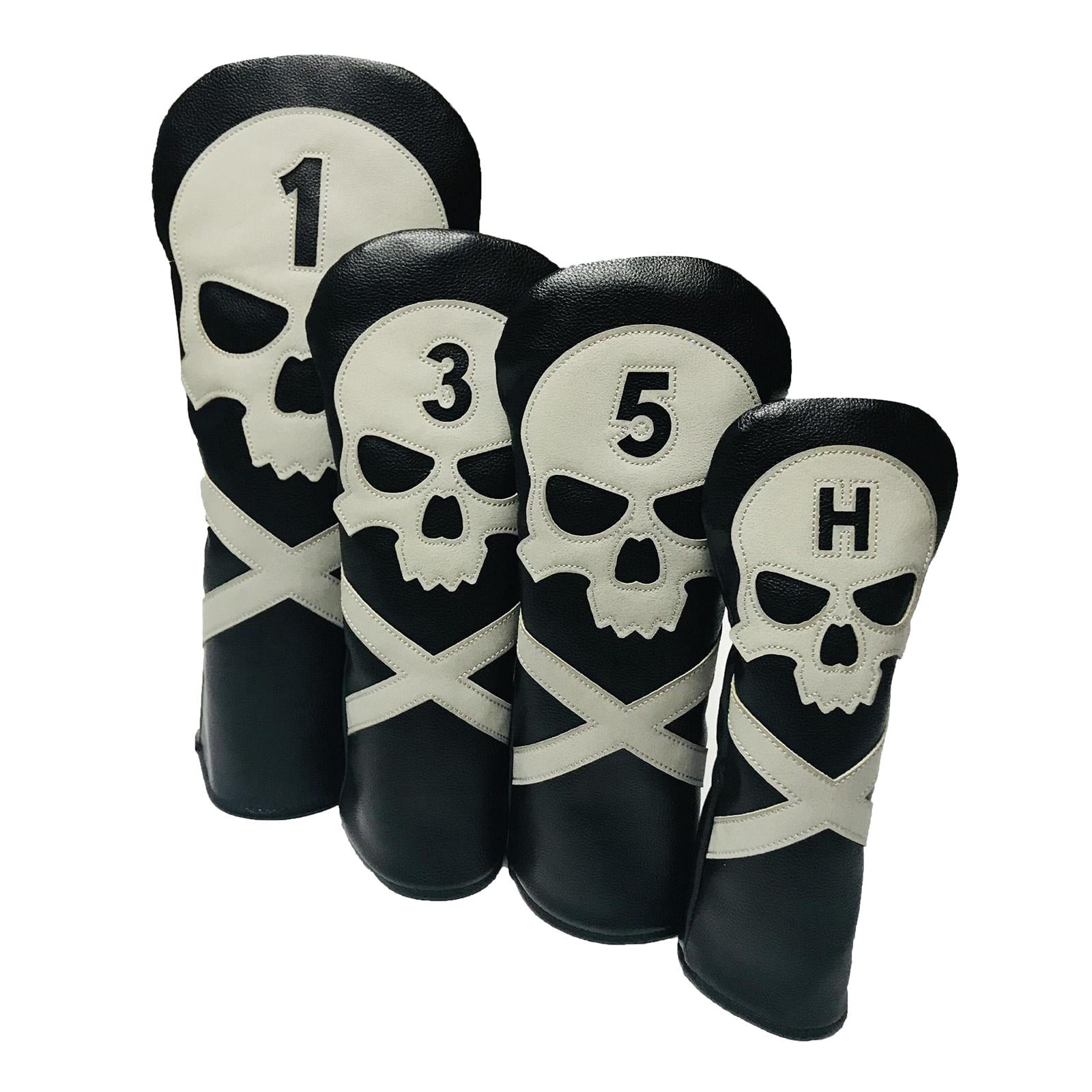 harayaa 4x Golf Head Covers for Driver And Fairway Wood Golf Club, Skull Headcovers Golf