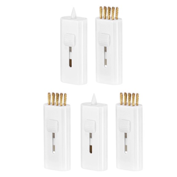 harayaa 5 Pieces Golf Club Cleaning Brush Maintenance Regrooving Compact Retractable White