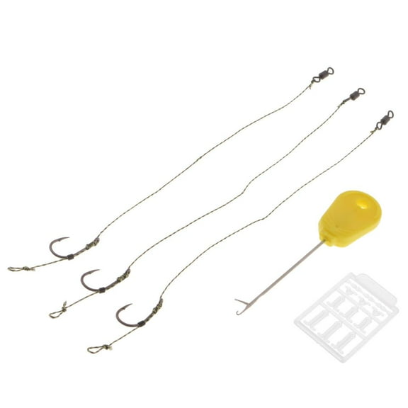 harayaa 5pcs Ready Tied Carp Fishing Rigs Hair Rigs Boilie Stopper 008