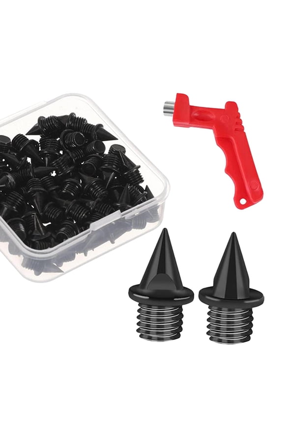 60 Pieces Track Shoe Spikes Track and Field Running Spikes for Sports Adults Black
