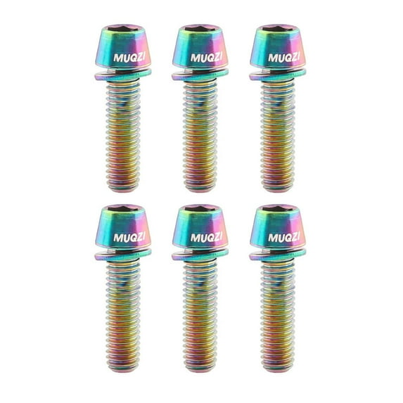 harayaa 6Pcs Bike Stem Screws Bolts M5x17mm Disc Brake Screws for Riding Colorful