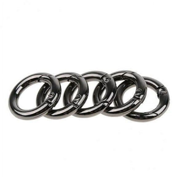 harayaa 6x5 Pieces Zinc Alloy Round Spring Buckles Snap Hook Keychain Clip Black 10mm 6 Pcs