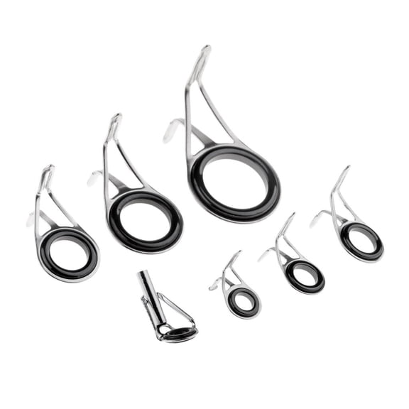 harayaa 7pcs Stainless Steel , Ceramic Fishing Rod Guide Eye