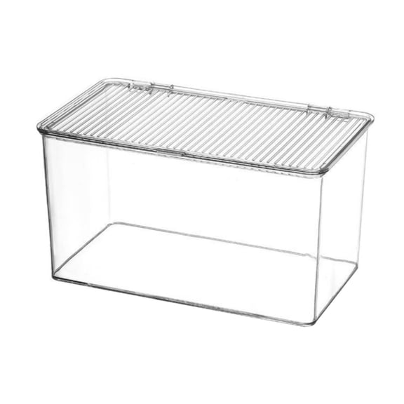 harayaa Acrylic Storage Box Organizer Bin Container Dustproof Transparent Acrylic with Flip Top Lid Home Office and Dorm Desktops