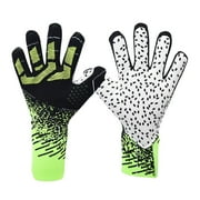harayaa Adults Goalkeeper Gloves Finger Protection Breathable Goalie Gloves balck and green
