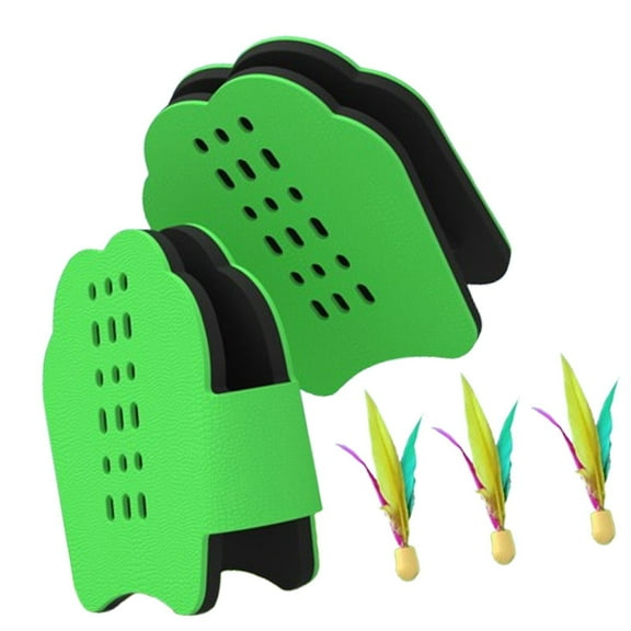 harayaa Badminton Hand Rackets Parent Child Game Portable Shuttlecock Badminton Racquets Green