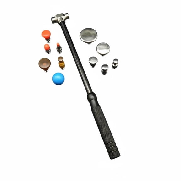 harayaa Bodywork Tool Multi Head Hammer Panel Reshaping Kit Carbon Fiber Handle for Balanced Control Suitable for Automotive Dent Repair in Garages and Body Shops