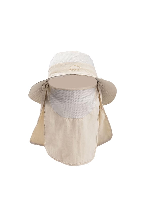Bucket Hat with Strings Headgear Sun Protective Comfortable Fishing Hats Men Sun Beige