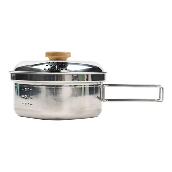 harayaa Camping Cook Pot with Folding Handle Multipurpose 1.3L Capacity Kitchen Cookware