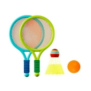harayaa Children Badminton Tennis Set Tennis Racket for Kids for Training Beach Toys Blue and Green