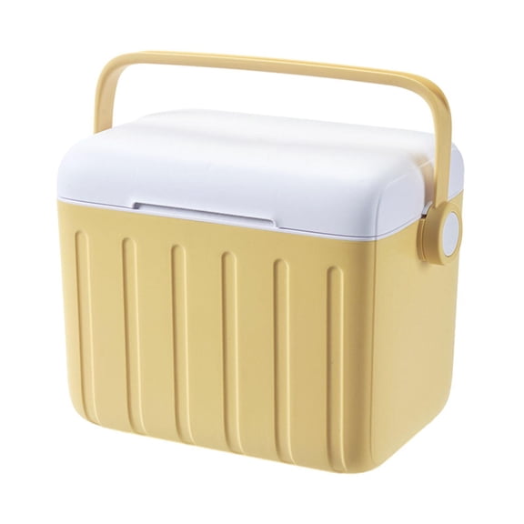 harayaa Cooler Box Carrier 6L with Handle Beverage Storage Organizer Container Ice Chest White Yellow