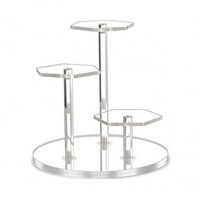harayaa Display Stand Acrylic Tiered Perfume Riser Space Saving Stepped Design Stable Base for Vanity Desks Retail Showcases Collectors
