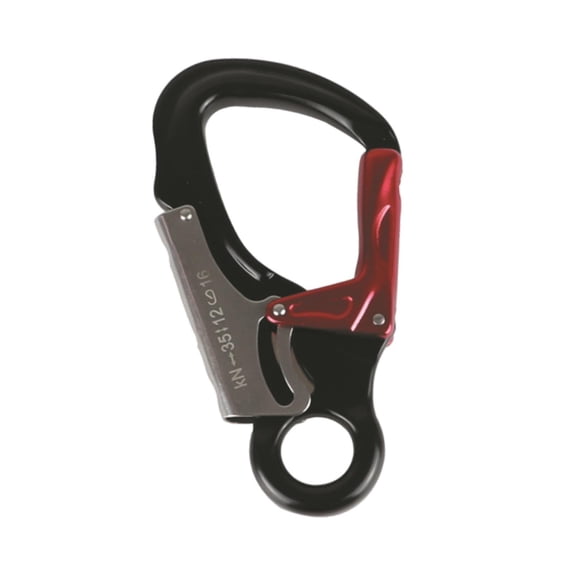 harayaa Double Locking Snap Hook Self Locking Carabiner Clip Smooth Key Nose Gate Aluminum Rock Climbing Carabiner for Mountaineering Black