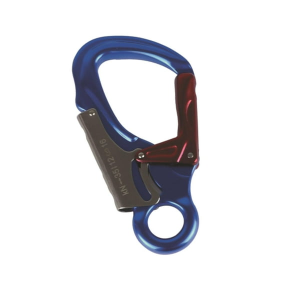 harayaa Double Locking Snap Hook Self Locking Carabiner Clip Smooth Key Nose Gate Aluminum Rock Climbing Carabiner for Mountaineering Blue
