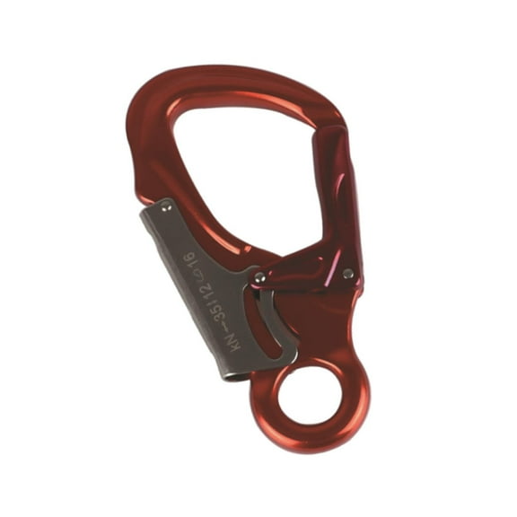 harayaa Double Locking Snap Hook Self Locking Carabiner Clip Smooth Key Nose Gate Aluminum Rock Climbing Carabiner for Mountaineering Red