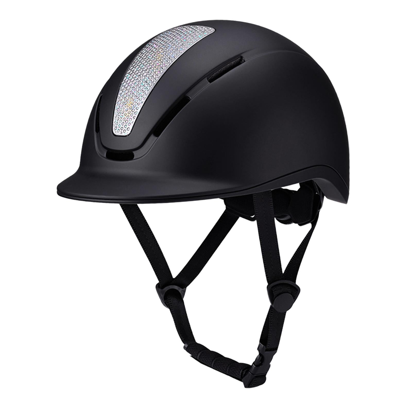 harayaa Equestrian Helmet Adjustable Equestrian Supplies Bike Helmet Horse Equipment Shiny Silver