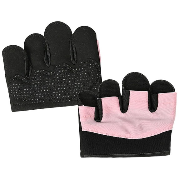 harayaa Fingerless Gloves Shock Absorbing Palm Protection Weight Lifting Gloves for Body Pink XL