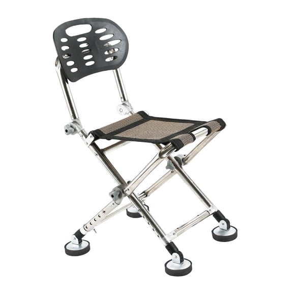 harayaa Fishing Chair Camping Stool Folding with Back Telescopic Legs Durable Adjustable
