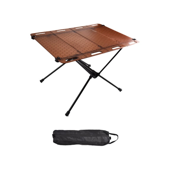harayaa Foldable Camping Table Lightweight Outdoor Table for Fishing BBQ Backpacking Orange Red