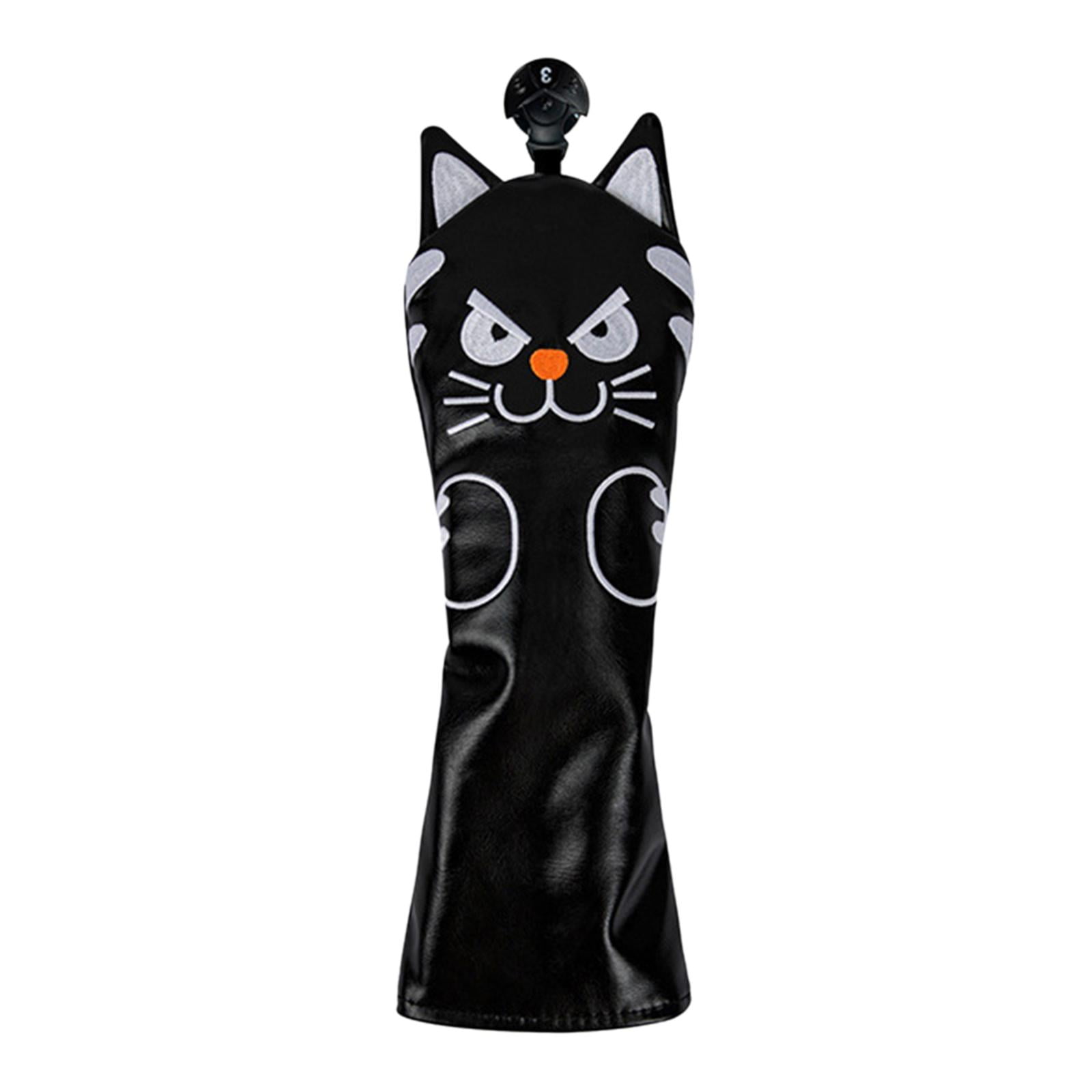 harayaa Golf Club Head Covers Mallet Putter Cat Pattern Accessories Putter Cue Headcover 3 Fairwaywood Black