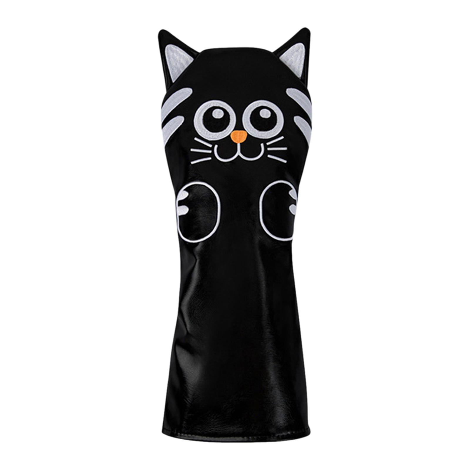 harayaa Golf Club Head Covers Mallet Putter Cat Pattern Accessories Putter Cue Headcover Driver Black