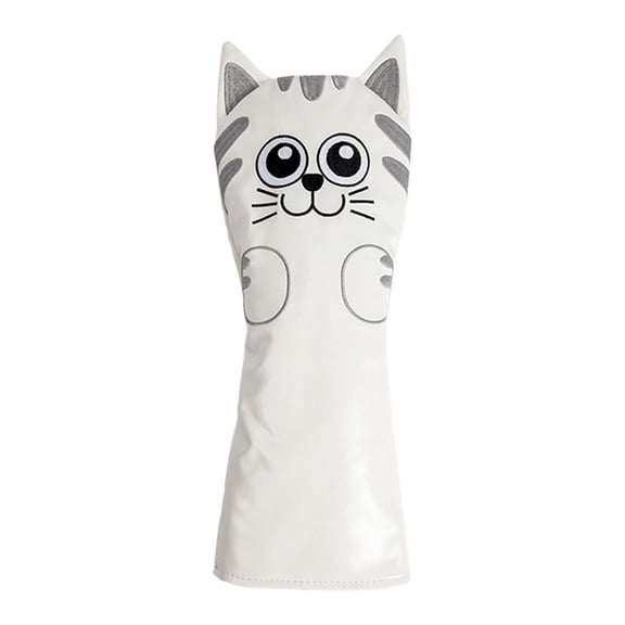 harayaa Golf Club Head Covers Mallet Putter Cat Pattern Accessories Putter Cue Headcover Driver White