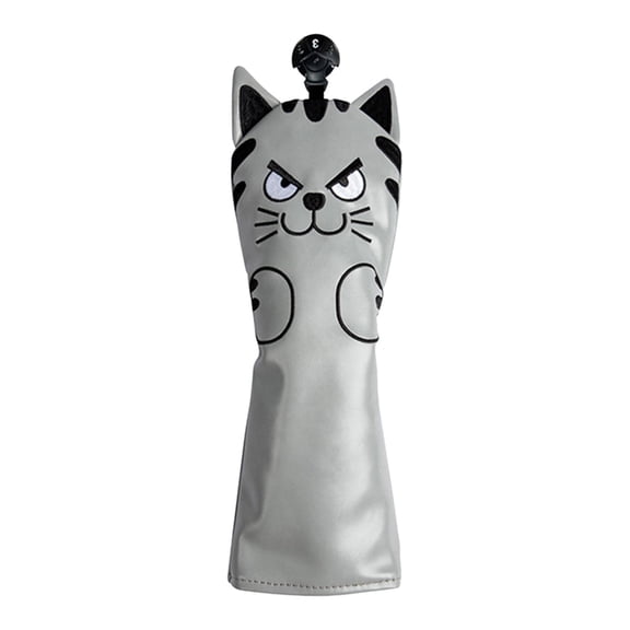 harayaa Golf Club Head Covers Mallet Putter Cat Pattern Accessories Putter Cue Headcover UT Wood Grey