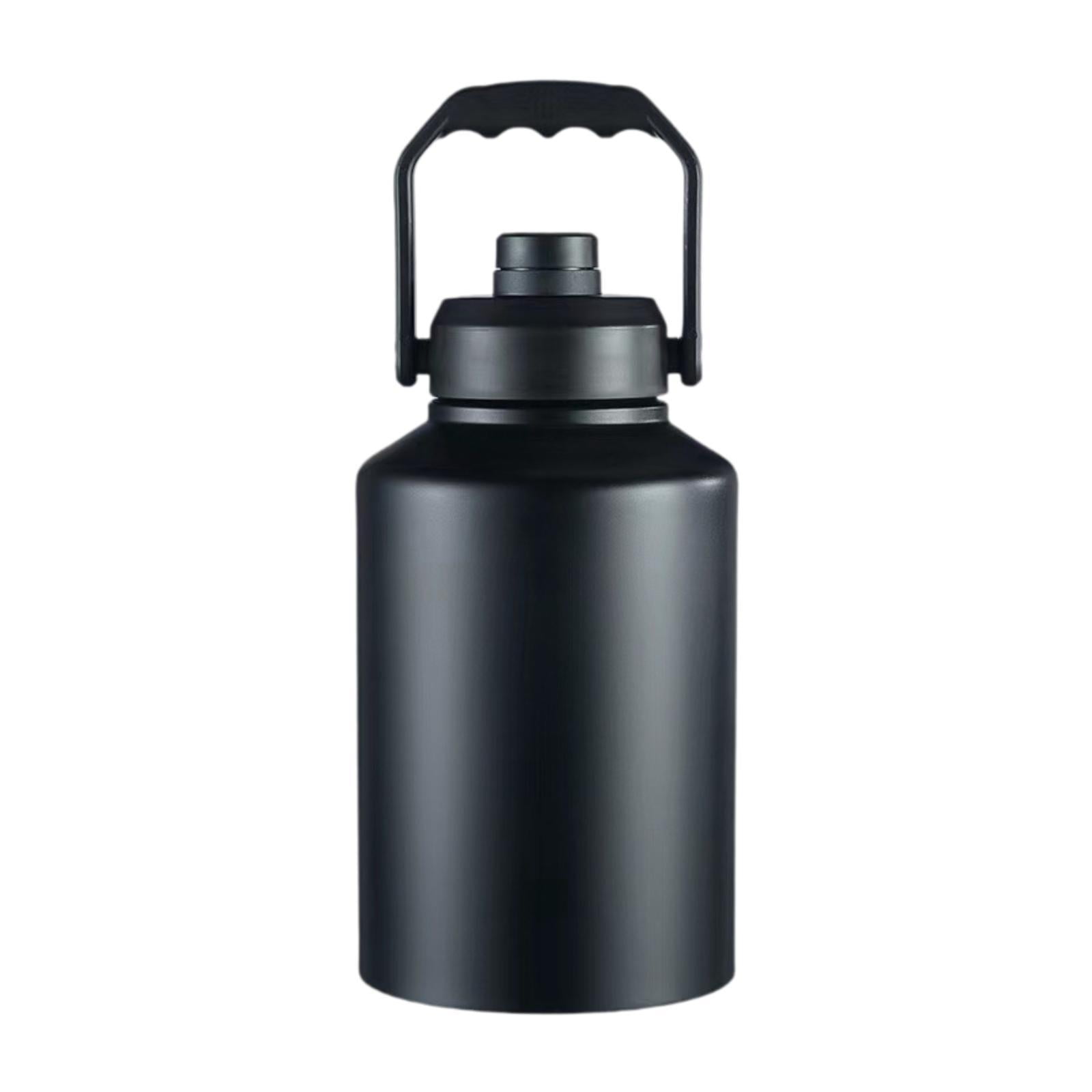harayaa Insulated Water Bottle Double Vacuum Portable Stainless Steel Reusable Large Black 2L