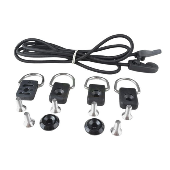 harayaa Kayak Deck Rigging Kit Bungee Cord Black Durable Elastic Rope Nylon Kayak D Ring