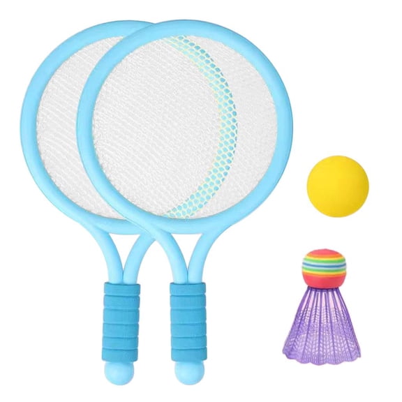 harayaa Kids Badminton Racket Set Plastic Tennis Racquet Sports Toy for Beginners Indoor Blue